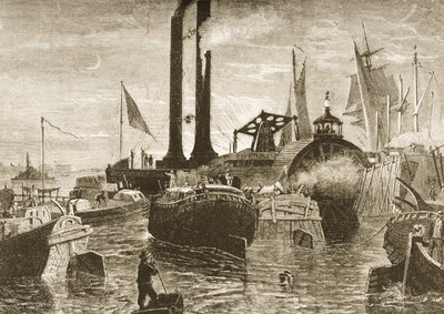 A grain fleet in New York harbour in the 1870s, c.1880 by Reverend Samuel Manning